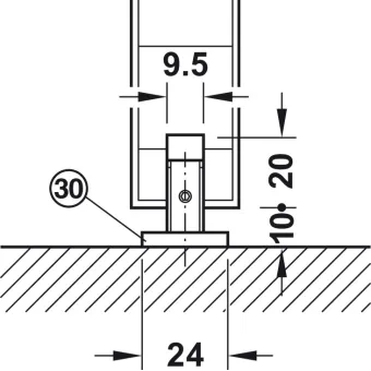SDS Slido D-Line11 120P medinėms 1 durims su švelniu stabdymu 2 kryptimis