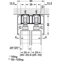 Sliding door fitting, Häfele Slido D-Line11 120P, set without running track