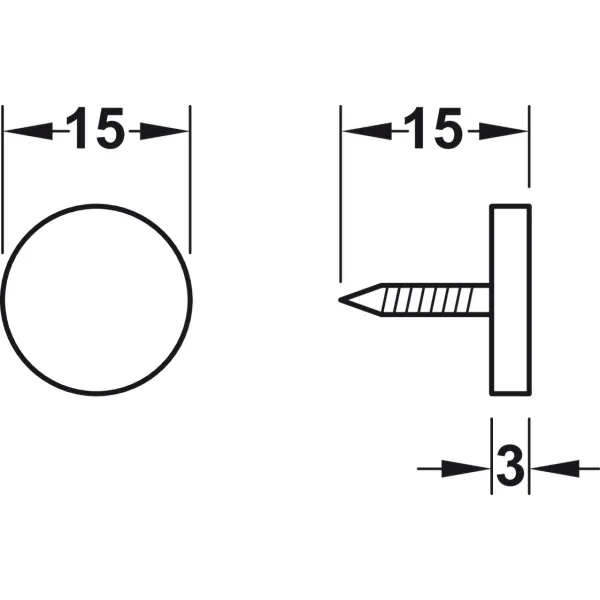 Magnetic catch, pull 3–4kg, for screw fixing, round