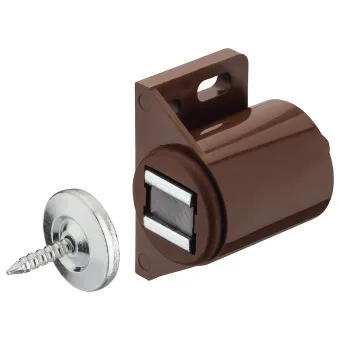 Magnetic catch, pull 3–4kg, for screw fixing, round