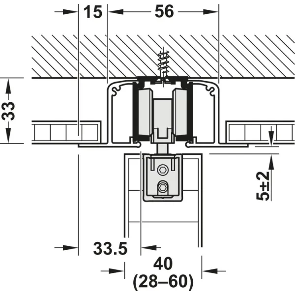 SDS Slido D-Line 50 I medinėms 1 durims