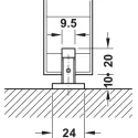 Sliding door fitting, Slido D-Line11 50I, set without running track