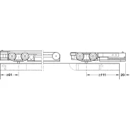 Sliding door fitting, Slido D-Line11 50I, set without running track