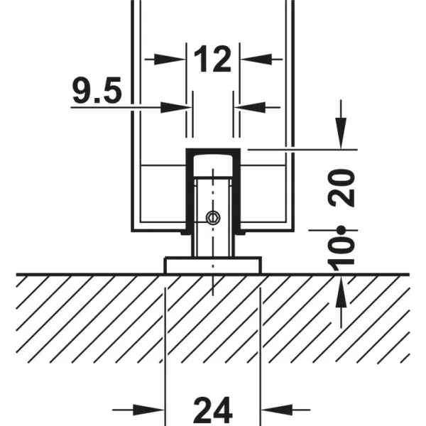 Sliding door fitting, Slido D-Line11 50I, set without running track