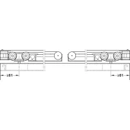 Sliding door fitting, Slido D-Line11 50I, set without running track