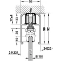 Sliding door fitting, Slido D-Line11 50L, set without running track