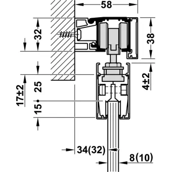 SDS Slido D-Line 50 L stiklinėms 1 durims