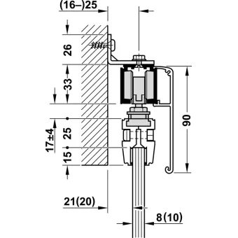 SDS D-Line11 50L stiklinėms 1 durims su švelniu stabdymu