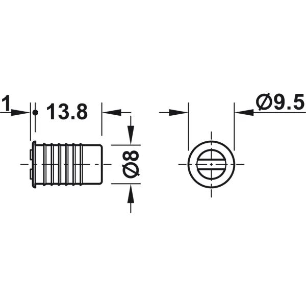 Magnetic catch, pull 2kg, for 8mm drill hole