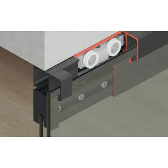 Sliding door fitting, Slido D-Line11 50L, set without running track