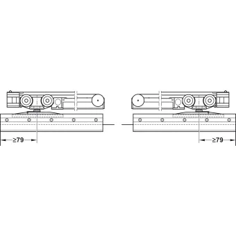 Sliding door fitting, Slido D-Line11 50L, set without running track