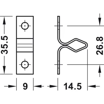 Twin roller catch, For screw fixing, steel