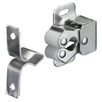 Twin roller catch, For screw fixing, steel