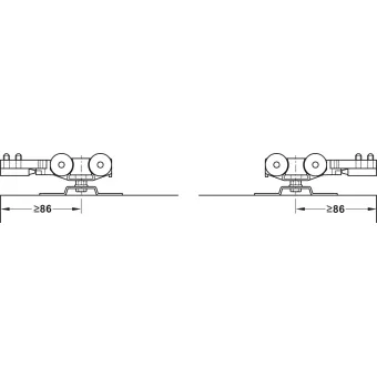 Sliding door fitting, Slido D-Line11 50P, set without running track