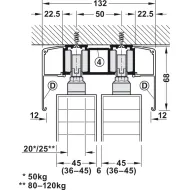 SDS Slido D-Line11 50P medinėms durims