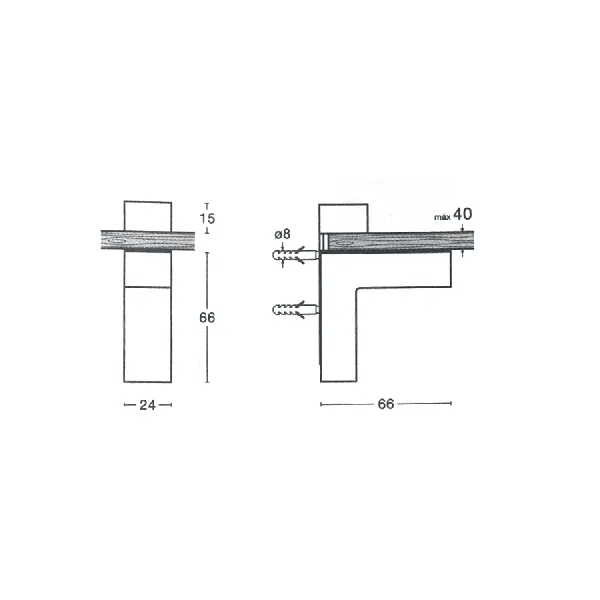 Holder 4-40mm matt chrome