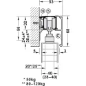 Sliding door fitting, Slido D-Line11 50P, set without running track