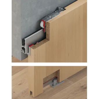 Sliding door fitting, Slido D-Line41 50X, set