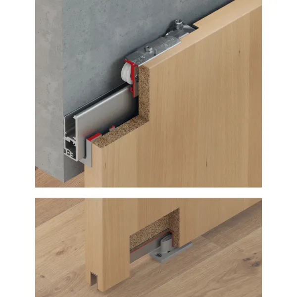 Sliding door fitting, Slido D-Line41 50X, set