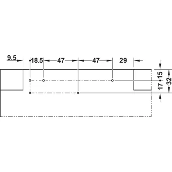 Sliding door fitting, Slido D-Line41 50X, set