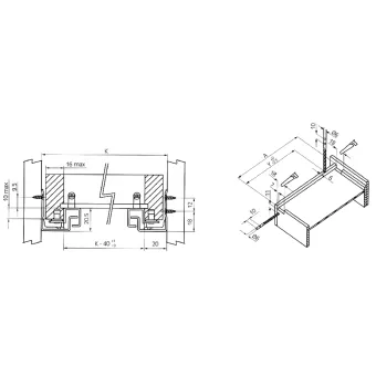 Concealed runner EXCEL soft close, partial extension L300mm
