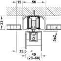 Sliding door fitting, Häfele Slido D-Line11 80I, set without running track