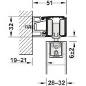 SDS Slido D-Line 80 I medinėms 1 durims su švelniu stabdymu 2 kryptimis