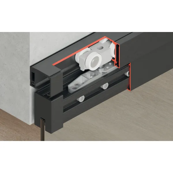 Sliding door fitting, Slido D-Line11 80L, set without running track
