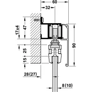 Sliding door fitting, Slido D-Line11 80L, set without running track