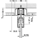Sliding door fitting, Slido D-Line11 80L, set without running track