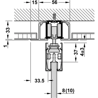 SDS Slido D-Line 80 L stiklinėms 1 durims