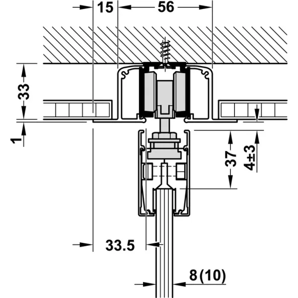 SDS Slido D-Line 80 L stiklinėms 1 durims
