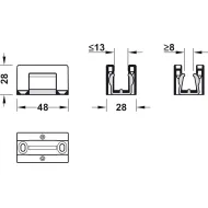 Sliding door fitting, Slido D-Line11 80L, set without running track