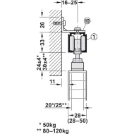 SDS Slido D-Line11 80P medinėms 1 durims