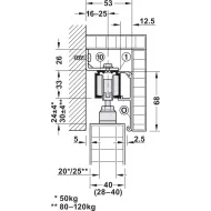 SDS Slido D-Line11 80P medinėms 1 durims