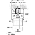 Sliding door fitting, Häfele Slido D-Line11 80P, set without running track