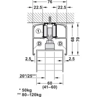 SDS Slido D-Line11 80P medinėms 1 durims