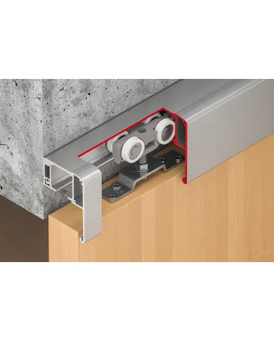 Sliding door fitting, Häfele Slido D-Line11 80P, set without running track