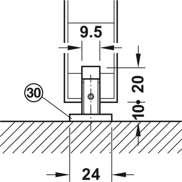 SDS Slido D-Line11 80P medinėms 1 durims su švelniu stabdymu 1 kryptimi