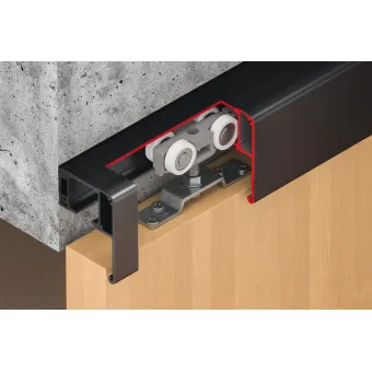 Sliding door fitting, Häfele Slido D-Line11 80P, set without running track