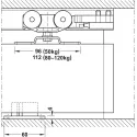 Sliding door fitting, Häfele Slido D-Line11 80P, set without running track