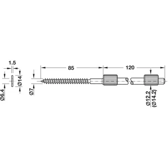 Shelf support, with wood-screw thread and wall plug