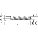 One-piece connector, confirmat, 7x50mm, SW4, countersunk head, for drill hole Ø5mm, steel, zinc plat