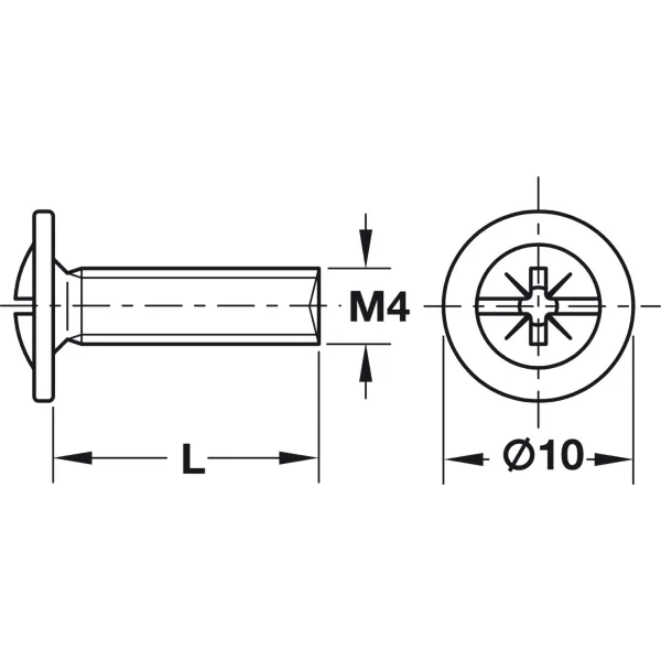 Varžtas rankenėlei M4x32mm, sriegis
