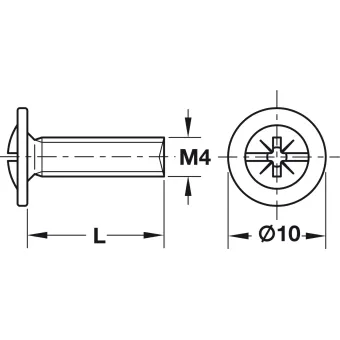 Varžtas rankenėlėi M4x40mm, sriegis