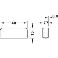 Plokštelė magnetukui chromas 40x15 HAFELE
