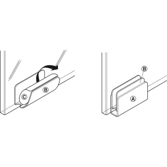 Counterpiece, for magnetic pressure catch glass door, 40x15mm