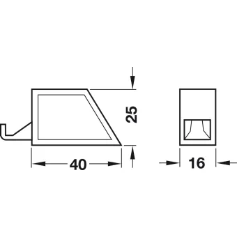 Push catch, for Duomatic Push, for screw fixing