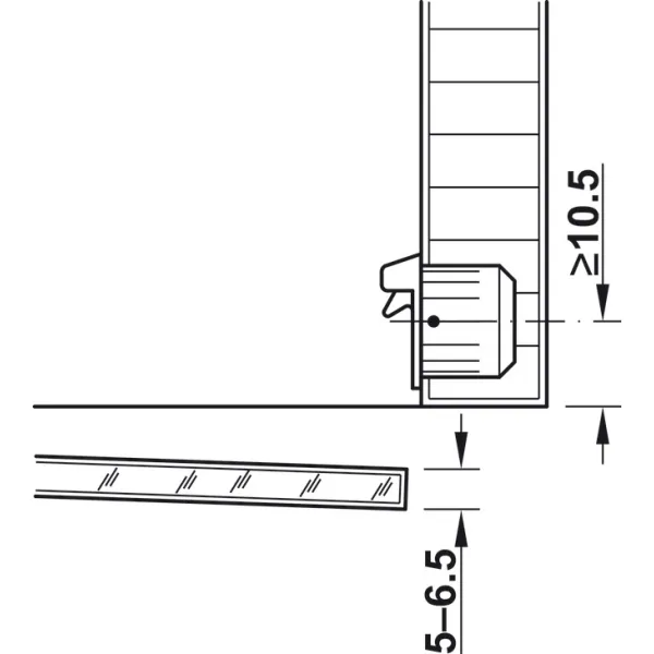 Fiksatorius stiklinėms durelėms 5-6,5mm, juoda