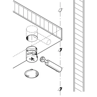 Connector housing MINIFIX Ø15mm, H9.5mm, for wood thickness from 12mm